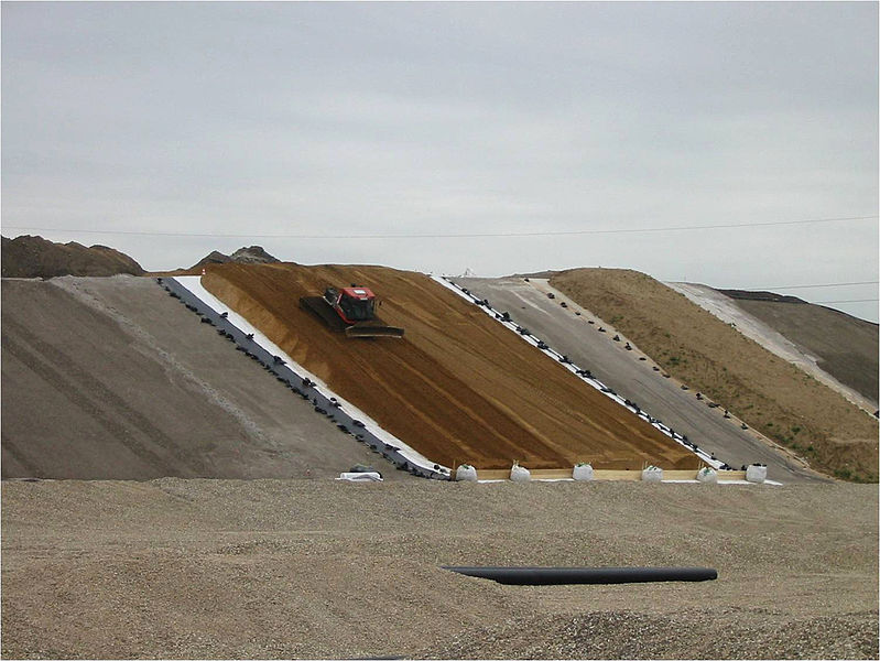 Landfill design: landfill slope designed for safety