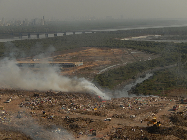 Landfill fire in India Landfill fire in India