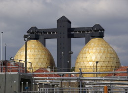 Anaerobic digesters at Black River wastewater treatment plant