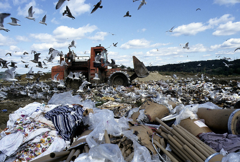 Methane emissions from landfills contribute to climate warming.